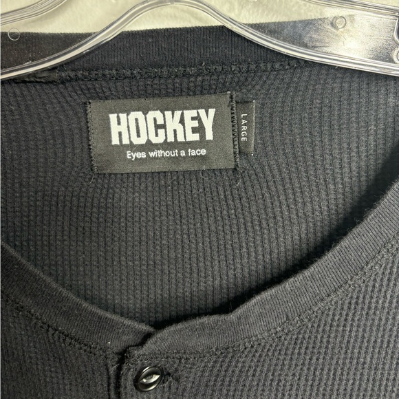 Hockey Waffle Knit Top Men’s (Eyes Without A Face) Size Large Dark Grey Shirt - Picture 3 of 7